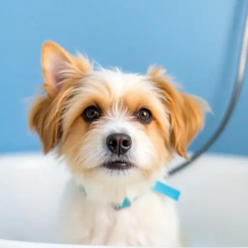 Happy Dog Bathing And Grooming